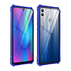 Coque Rebord Bumper Luxe Aluminum Metal Miroir Housse Etui pour Huawei Honor 10 Lite Bleu