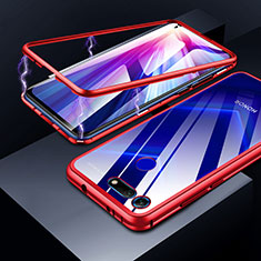 Coque Rebord Bumper Luxe Aluminum Metal Miroir Housse Etui pour Huawei Honor V20 Rouge