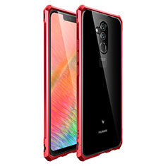 Coque Rebord Bumper Luxe Aluminum Metal Miroir Housse Etui pour Huawei Mate 20 Lite Rouge