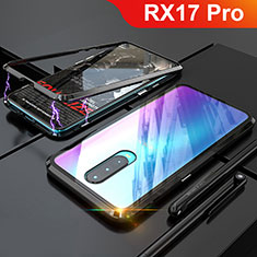 Coque Rebord Bumper Luxe Aluminum Metal Miroir Housse Etui pour Oppo RX17 Pro Noir