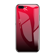 Coque Rebord Contour Silicone et Vitre Miroir Housse Etui A01 pour Apple iPhone 8 Plus Rouge
