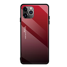 Coque Rebord Contour Silicone et Vitre Miroir Housse Etui Degrade Arc en Ciel H01 pour Apple iPhone 11 Pro Rouge