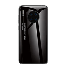 Coque Rebord Contour Silicone et Vitre Miroir Housse Etui Degrade Arc en Ciel H01 pour Huawei Mate 30E Pro 5G Noir