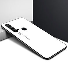 Coque Rebord Contour Silicone et Vitre Miroir Housse Etui Degrade Arc en Ciel H01 pour Huawei Nova 5i Blanc