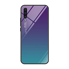 Coque Rebord Contour Silicone et Vitre Miroir Housse Etui Degrade Arc en Ciel H01 pour Samsung Galaxy A90 5G Violet