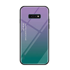 Coque Rebord Contour Silicone et Vitre Miroir Housse Etui Degrade Arc en Ciel H01 pour Samsung Galaxy S10e Violet