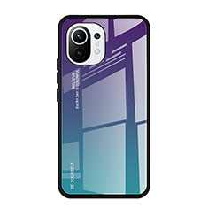 Coque Rebord Contour Silicone et Vitre Miroir Housse Etui Degrade Arc en Ciel H01 pour Xiaomi Mi 11 Lite 5G Mixte