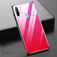 Coque Rebord Contour Silicone et Vitre Miroir Housse Etui Degrade Arc en Ciel H02 pour Huawei Honor 20i Rouge