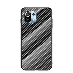 Coque Rebord Contour Silicone et Vitre Miroir Housse Etui Degrade Arc en Ciel H03 pour Xiaomi Mi 11 Lite 4G Noir