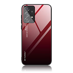 Coque Rebord Contour Silicone et Vitre Miroir Housse Etui Degrade Arc en Ciel JD1 pour Samsung Galaxy A33 5G Rouge