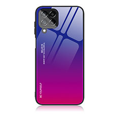 Coque Rebord Contour Silicone et Vitre Miroir Housse Etui Degrade Arc en Ciel JD1 pour Samsung Galaxy M53 5G Rose Rouge