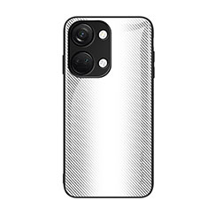 Coque Rebord Contour Silicone et Vitre Miroir Housse Etui Degrade Arc en Ciel JM1 pour OnePlus Ace 2V 5G Blanc