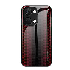 Coque Rebord Contour Silicone et Vitre Miroir Housse Etui Degrade Arc en Ciel JM1 pour OnePlus Nord 3 5G Rouge