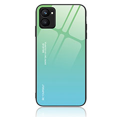 Coque Rebord Contour Silicone et Vitre Miroir Housse Etui Degrade Arc en Ciel JM1 pour Realme C33 (2023) Vert