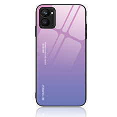 Coque Rebord Contour Silicone et Vitre Miroir Housse Etui Degrade Arc en Ciel JM1 pour Realme C33 (2023) Violet Clair