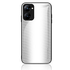 Coque Rebord Contour Silicone et Vitre Miroir Housse Etui Degrade Arc en Ciel JM1 pour Realme V30 5G Blanc