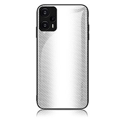 Coque Rebord Contour Silicone et Vitre Miroir Housse Etui Degrade Arc en Ciel JM1 pour Xiaomi Poco F5 5G Blanc