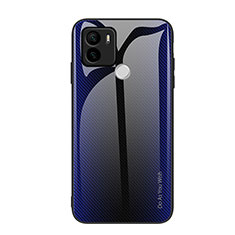 Coque Rebord Contour Silicone et Vitre Miroir Housse Etui Degrade Arc en Ciel JM1 pour Xiaomi Redmi A1 Plus Bleu