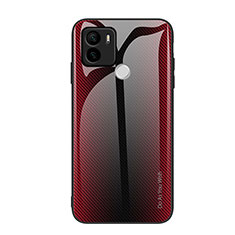 Coque Rebord Contour Silicone et Vitre Miroir Housse Etui Degrade Arc en Ciel JM1 pour Xiaomi Redmi A1 Plus Rouge