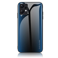 Coque Rebord Contour Silicone et Vitre Miroir Housse Etui Degrade Arc en Ciel JM1 pour Xiaomi Redmi Note 12 4G Bleu