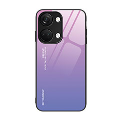 Coque Rebord Contour Silicone et Vitre Miroir Housse Etui Degrade Arc en Ciel JM2 pour OnePlus Ace 2V 5G Violet Clair