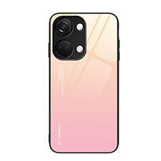 Coque Rebord Contour Silicone et Vitre Miroir Housse Etui Degrade Arc en Ciel JM2 pour OnePlus Nord 3 5G Rose