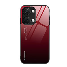 Coque Rebord Contour Silicone et Vitre Miroir Housse Etui Degrade Arc en Ciel JM2 pour OnePlus Nord 3 5G Rouge