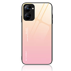 Coque Rebord Contour Silicone et Vitre Miroir Housse Etui Degrade Arc en Ciel JM2 pour Realme 10S 5G Rose