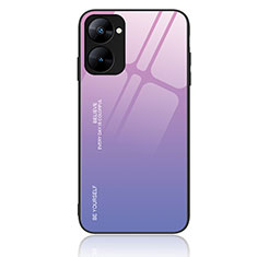 Coque Rebord Contour Silicone et Vitre Miroir Housse Etui Degrade Arc en Ciel JM2 pour Realme 10S 5G Violet Clair