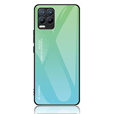 Coque Rebord Contour Silicone et Vitre Miroir Housse Etui Degrade Arc en Ciel JM2 pour Realme 8 4G Vert