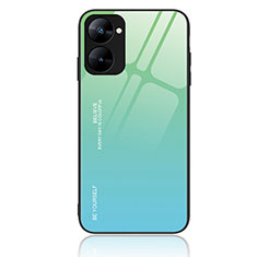 Coque Rebord Contour Silicone et Vitre Miroir Housse Etui Degrade Arc en Ciel JM2 pour Realme V20 5G Vert