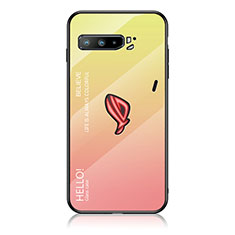 Coque Rebord Contour Silicone et Vitre Miroir Housse Etui Degrade Arc en Ciel LS1 pour Asus ROG Phone 3 Jaune