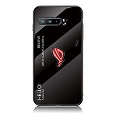 Coque Rebord Contour Silicone et Vitre Miroir Housse Etui Degrade Arc en Ciel LS1 pour Asus ROG Phone 3 Noir