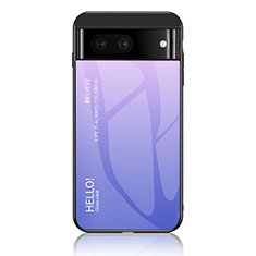 Coque Rebord Contour Silicone et Vitre Miroir Housse Etui Degrade Arc en Ciel LS1 pour Google Pixel 7 5G Violet Clair