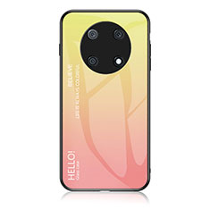 Coque Rebord Contour Silicone et Vitre Miroir Housse Etui Degrade Arc en Ciel LS1 pour Huawei Enjoy 50 Pro Jaune