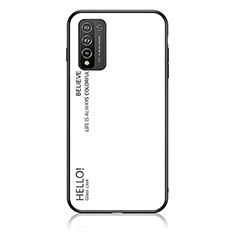 Coque Rebord Contour Silicone et Vitre Miroir Housse Etui Degrade Arc en Ciel LS1 pour Huawei Honor 10X Lite Blanc