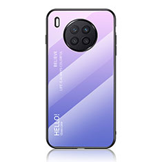 Coque Rebord Contour Silicone et Vitre Miroir Housse Etui Degrade Arc en Ciel LS1 pour Huawei Honor 50 Lite Violet Clair