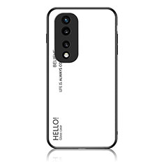 Coque Rebord Contour Silicone et Vitre Miroir Housse Etui Degrade Arc en Ciel LS1 pour Huawei Honor 70 Pro 5G Blanc