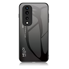 Coque Rebord Contour Silicone et Vitre Miroir Housse Etui Degrade Arc en Ciel LS1 pour Huawei Honor 70 Pro 5G Gris Fonce