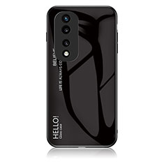 Coque Rebord Contour Silicone et Vitre Miroir Housse Etui Degrade Arc en Ciel LS1 pour Huawei Honor 70 Pro 5G Noir