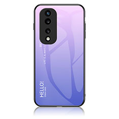 Coque Rebord Contour Silicone et Vitre Miroir Housse Etui Degrade Arc en Ciel LS1 pour Huawei Honor 70 Pro 5G Violet Clair