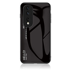 Coque Rebord Contour Silicone et Vitre Miroir Housse Etui Degrade Arc en Ciel LS1 pour Huawei Honor 80 Pro Flat 5G Noir