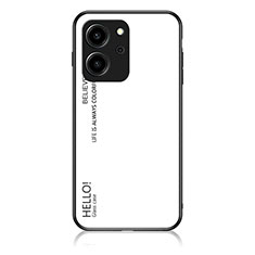 Coque Rebord Contour Silicone et Vitre Miroir Housse Etui Degrade Arc en Ciel LS1 pour Huawei Honor 80 SE 5G Blanc