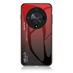 Coque Rebord Contour Silicone et Vitre Miroir Housse Etui Degrade Arc en Ciel LS1 pour Huawei Honor Magic6 Lite 5G Rouge