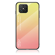 Coque Rebord Contour Silicone et Vitre Miroir Housse Etui Degrade Arc en Ciel LS1 pour Huawei Nova 8 SE 4G Jaune