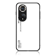 Coque Rebord Contour Silicone et Vitre Miroir Housse Etui Degrade Arc en Ciel LS1 pour Huawei Nova 9 Pro Blanc