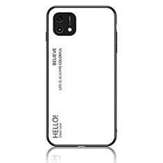 Coque Rebord Contour Silicone et Vitre Miroir Housse Etui Degrade Arc en Ciel LS1 pour Oppo A16K Blanc