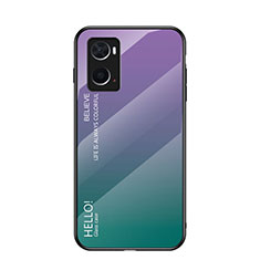 Coque Rebord Contour Silicone et Vitre Miroir Housse Etui Degrade Arc en Ciel LS1 pour Oppo A36 Mixte