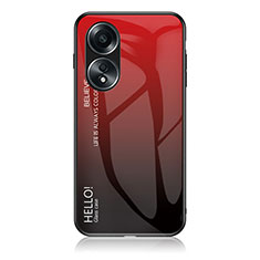 Coque Rebord Contour Silicone et Vitre Miroir Housse Etui Degrade Arc en Ciel LS1 pour Oppo A38 Rouge