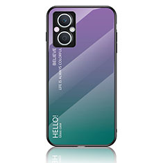 Coque Rebord Contour Silicone et Vitre Miroir Housse Etui Degrade Arc en Ciel LS1 pour Oppo A96 5G Mixte